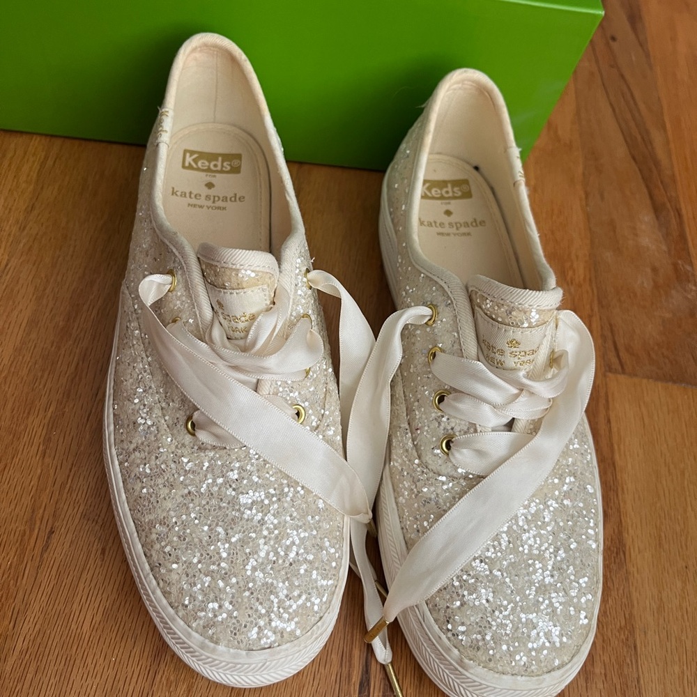 Glitter Cream Keds Kate Spade 7